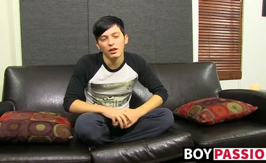 Solo twink stroking and pulling his cock for the camera