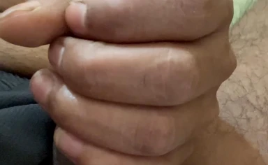 Indian man wiping Indian style cock