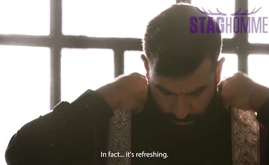 Staghomme Leandro watches big uncut cock slide inside Bastian Karim