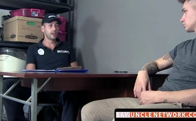 Inked stud Zak Bishop controls horny cop Jace and fucks him hard