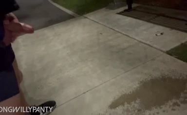 Straight guy is flashing his uncut cock in public flashing.