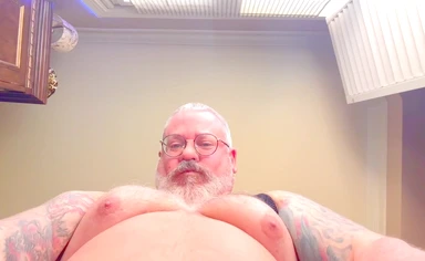 Dominant Big Bear Smushed You with Big Balls and Cum Gets All Over You